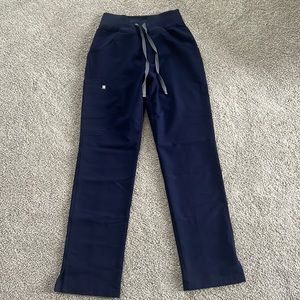 Figs navy high wasted kade cargo scrub pants